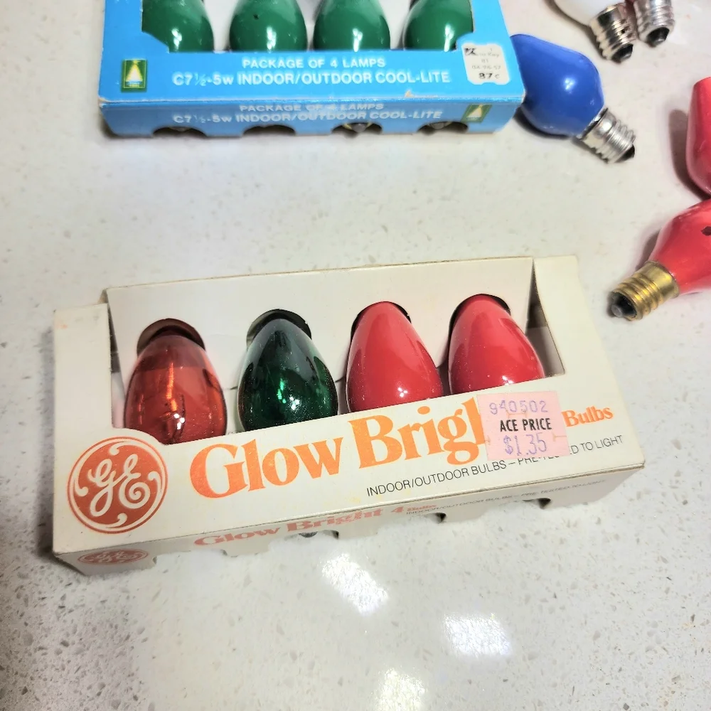Vintage Christmas Light Bulbs Set Of 45 Replacement Bulbs
